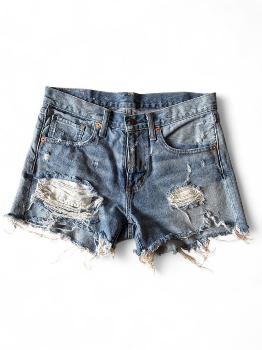 Women’s Distressed Denim Shorts - Blue